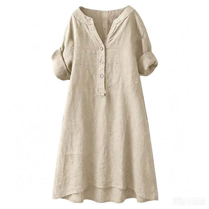 💕Buy Extra, Gift Better 💕	  👗🔥LIMITED TIME 50% OFF!🔥  👗 Women’s Casual V-Neck Button Down Tunic Dress✨
