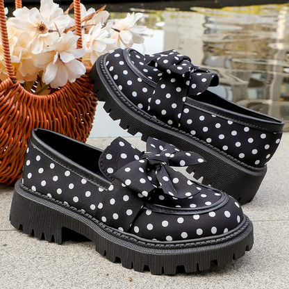 👠🔥LIMITED TIME 50% OFF!🔥50K+ SOLD!   ⚡Buy 2 get 5%+ Free Shipping ✈️  Women's Polka Dot Bow Platform Loafers