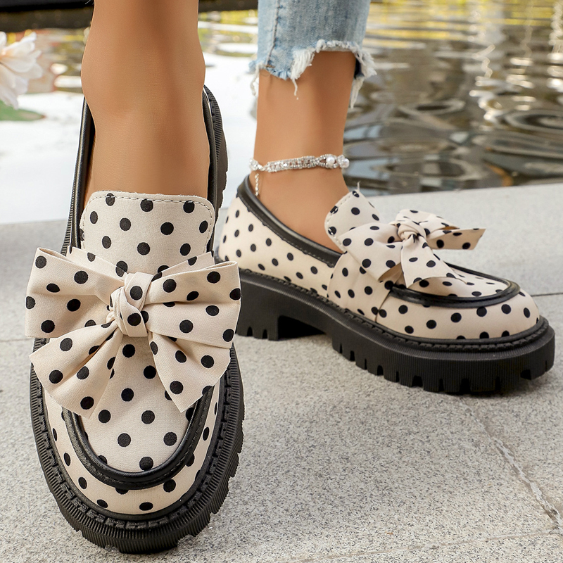 👠🔥LIMITED TIME 50% OFF!🔥50K+ SOLD!   ⚡Buy 2 get 5%+ Free Shipping ✈️  Women's Polka Dot Bow Platform Loafers