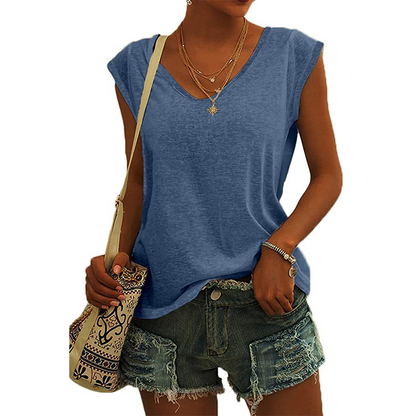 ⏰Women's Casual V-Neck Loose Fit Tank Top