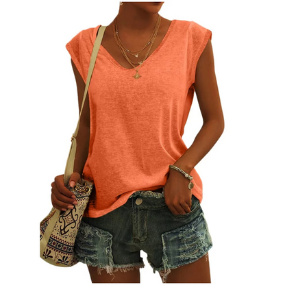 ⏰Women's Casual V-Neck Loose Fit Tank Top