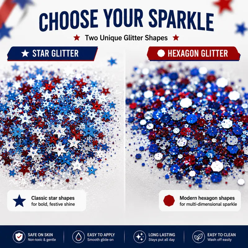 💎 TIJDELIJK 50% KORTING! ✨ Patriotische glitterstick – rood, wit, blauw, draaibaar, multifunctioneel 🎆