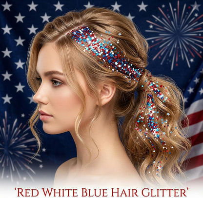 💎 TIJDELIJK 50% KORTING! ✨ Patriotische glitterstick – rood, wit, blauw, draaibaar, multifunctioneel 🎆