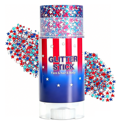 💎 TIJDELIJK 50% KORTING! ✨ Patriotische glitterstick – rood, wit, blauw, draaibaar, multifunctioneel 🎆