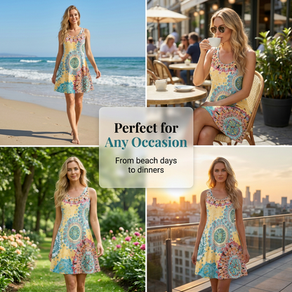 🌸Summer Hot Sale 50% Off✨Casual Sleeveless A-Line Printed Summer Dress