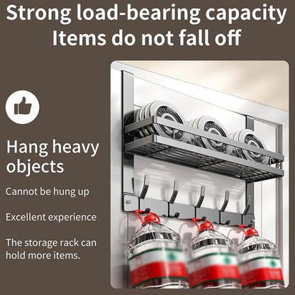 🪄50% OFF! ✨ Over The Door Hooks with Basket – Heavy-Duty, Tool-Free, 50lb Capacity 🪣