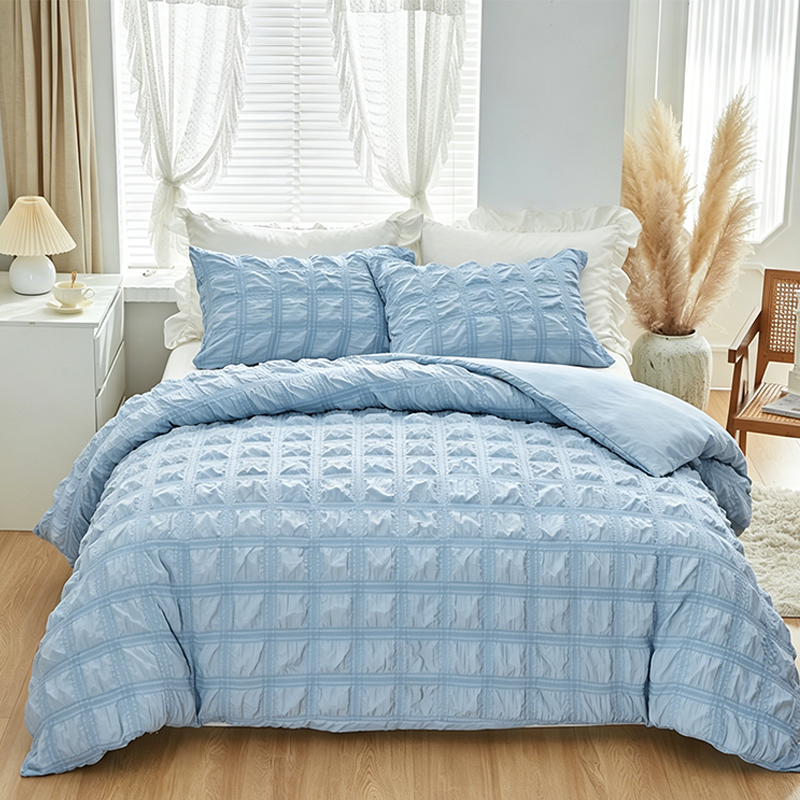 📢📢🛏️40% OFF !! ⏰ 💤Have a good night's sleep 💤  3-Piece Pintuck Textured Duvet Cover Set