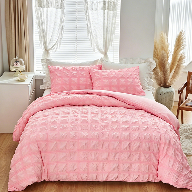 📢📢🛏️40% OFF !! ⏰ 💤Have a good night's sleep 💤  3-Piece Pintuck Textured Duvet Cover Set