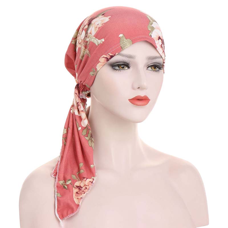 👒 50% OFF! ✨ Women's Floral Print Pre-Tied Head Scarf Turban – Soft, Elastic, Versatile 🌸