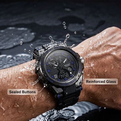 ⌚ 50% OFF NOW!💪 Men's Waterproof Sports Watch – Dual Display & Shock-Resistant – Outdoor Essential 💧