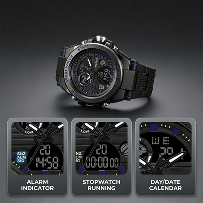 ⌚ 50% OFF NOW!💪 Men's Waterproof Sports Watch – Dual Display & Shock-Resistant – Outdoor Essential 💧