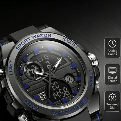 ⌚ 50% OFF NOW!💪 Men's Waterproof Sports Watch – Dual Display & Shock-Resistant – Outdoor Essential 💧