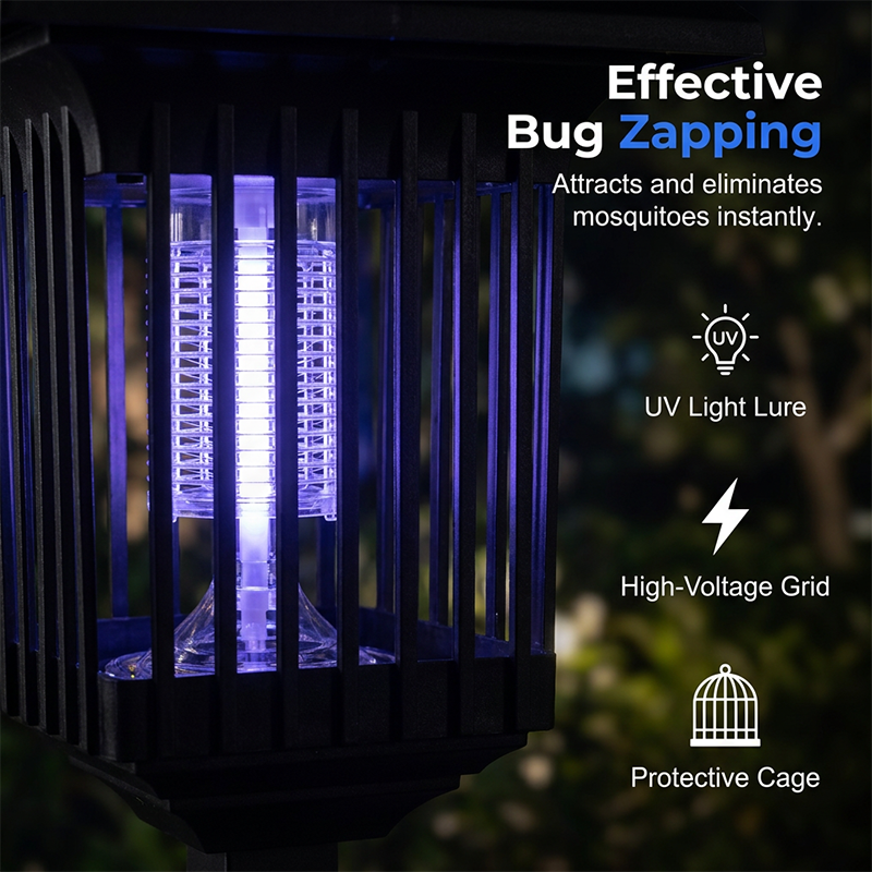 Op zonne-energie werkende 2-in-1 muggenverdelger en tuinlamp