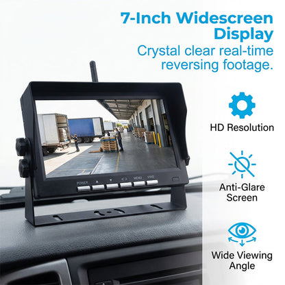 🌙✨ Ook in het donker kraakhelder zicht! 7-inch HD draadloos camerasysteem met nachtzicht – parkeer als een pro!