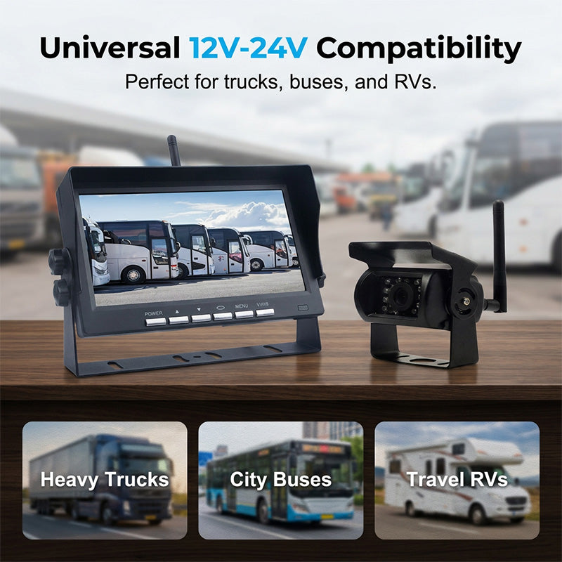 🌙✨ Ook in het donker kraakhelder zicht! 7-inch HD draadloos camerasysteem met nachtzicht – parkeer als een pro!