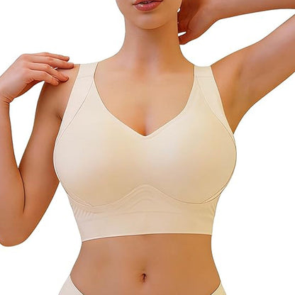 👙✨ Full Coverage Seamless Support Bra💗 – W-Shaped Lift, Wide Straps & Smooth Back Comfort