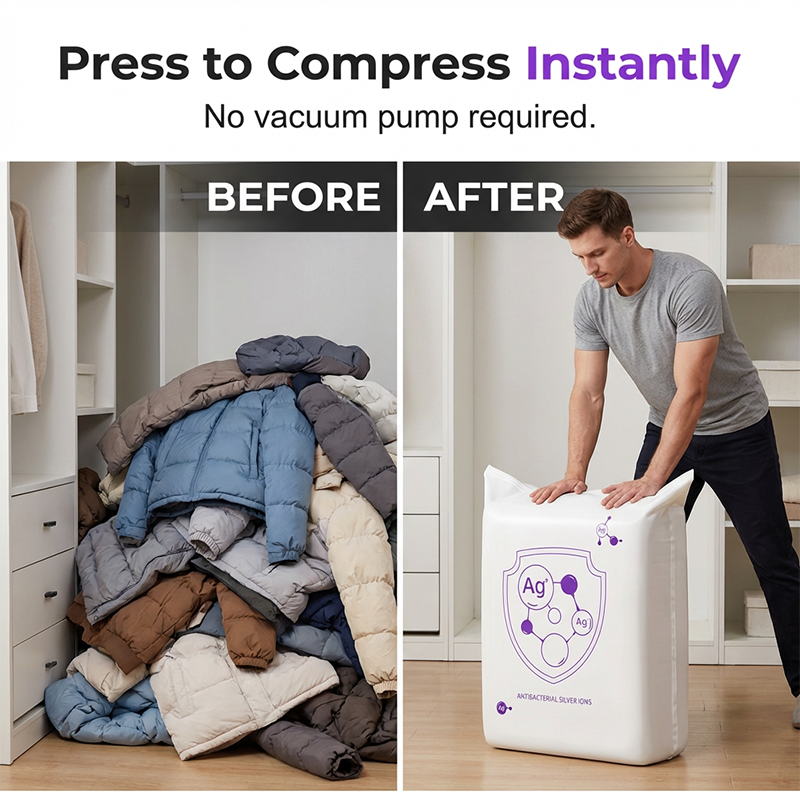 🔥Actie: 2 kopen, 1 gratis📦 Vacuümopbergzakken – Bespaar Meer Ruimte voor Kleding en Beddengoed 💨✨