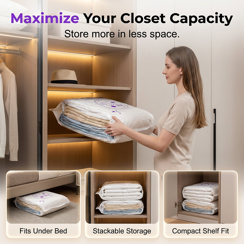 🔥Actie: 2 kopen, 1 gratis📦 Vacuümopbergzakken – Bespaar Meer Ruimte voor Kleding en Beddengoed 💨✨