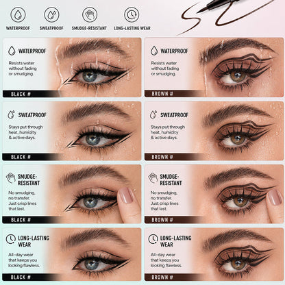 ✨ Waterdichte Vloeibare Eyelinerpen – Nauwkeurig, Langhoudend & Intens Zwart 👁️