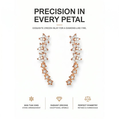 ✨2026 New Arrival! 🌟 Starry Flower Rhinestone Ear Climber Earrings – Sparkling crystals, comfortable climb-up design – perfect for daily glam or special occasions 🌸