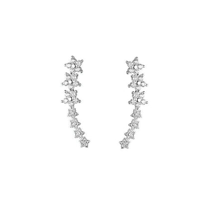 ✨2026 New Arrival! 🌟 Starry Flower Rhinestone Ear Climber Earrings – Sparkling crystals, comfortable climb-up design – perfect for daily glam or special occasions 🌸