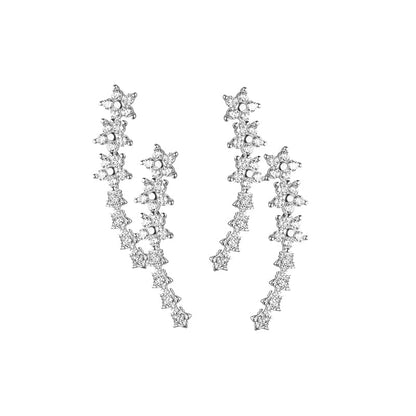 ✨2026 New Arrival! 🌟 Starry Flower Rhinestone Ear Climber Earrings – Sparkling crystals, comfortable climb-up design – perfect for daily glam or special occasions 🌸
