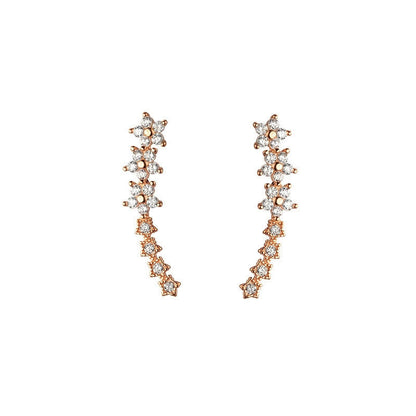 ✨2026 New Arrival! 🌟 Starry Flower Rhinestone Ear Climber Earrings – Sparkling crystals, comfortable climb-up design – perfect for daily glam or special occasions 🌸
