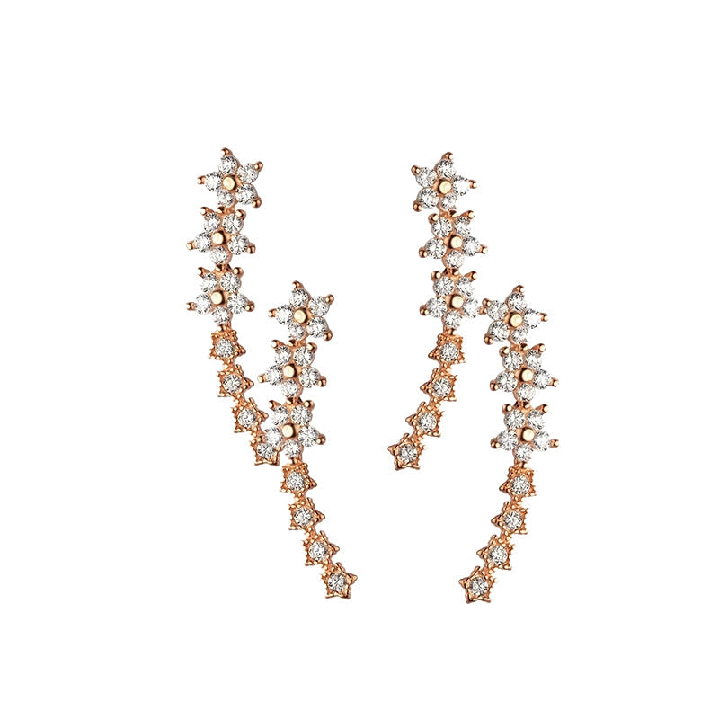 ✨2026 New Arrival! 🌟 Starry Flower Rhinestone Ear Climber Earrings – Sparkling crystals, comfortable climb-up design – perfect for daily glam or special occasions 🌸