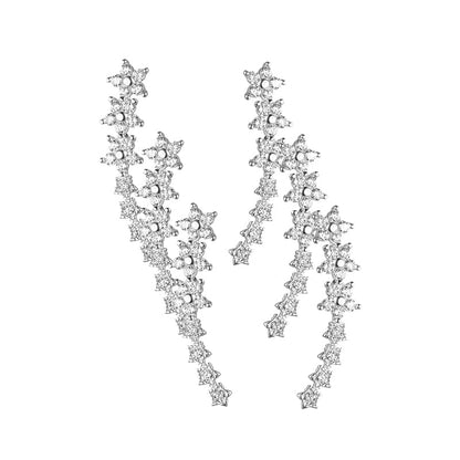 ✨2026 New Arrival! 🌟 Starry Flower Rhinestone Ear Climber Earrings – Sparkling crystals, comfortable climb-up design – perfect for daily glam or special occasions 🌸