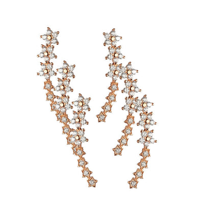 ✨2026 New Arrival! 🌟 Starry Flower Rhinestone Ear Climber Earrings – Sparkling crystals, comfortable climb-up design – perfect for daily glam or special occasions 🌸