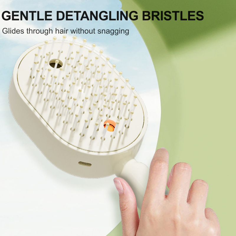 💖ProGlide™🇬🇧 Scalp Massager Comb 💆‍♀️ – Self-Cleaning 🧼, Tangle-Free ✂️ & Frizz-Control Hair Brush with Soothing Mist Spray 💨✨ | Perfect for Dry, Brittle Hair 💧🌟