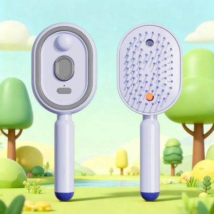 💖ProGlide™🇬🇧 Scalp Massager Comb 💆‍♀️ – Self-Cleaning 🧼, Tangle-Free ✂️ & Frizz-Control Hair Brush with Soothing Mist Spray 💨✨ | Perfect for Dry, Brittle Hair 💧🌟