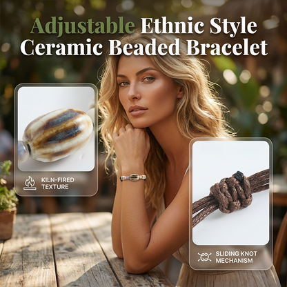 🏆LAST DAY SALE 50% OFF🔥Adjustable Ethnic Style Ceramic Beaded Bracelet