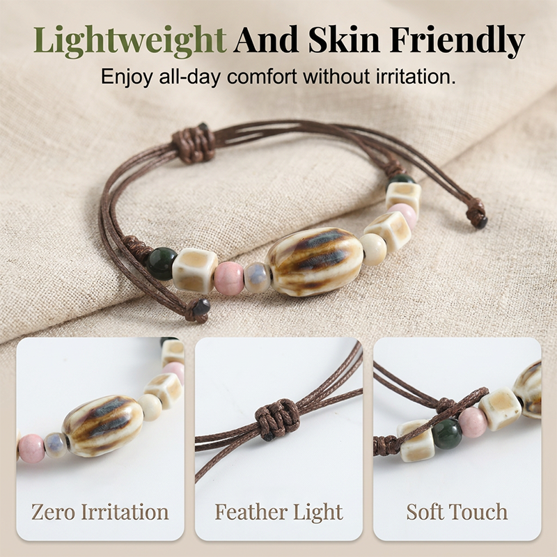 🏆LAST DAY SALE 50% OFF🔥Adjustable Ethnic Style Ceramic Beaded Bracelet