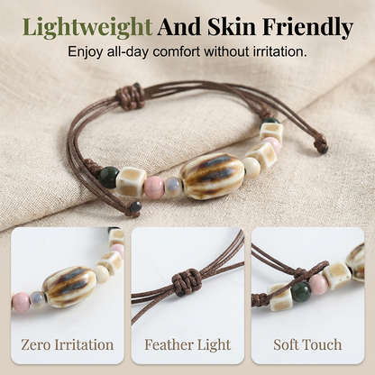 🏆LAST DAY SALE 50% OFF🔥Adjustable Ethnic Style Ceramic Beaded Bracelet