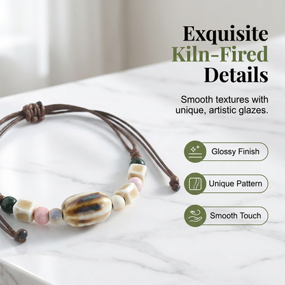 🏆LAST DAY SALE 50% OFF🔥Adjustable Ethnic Style Ceramic Beaded Bracelet