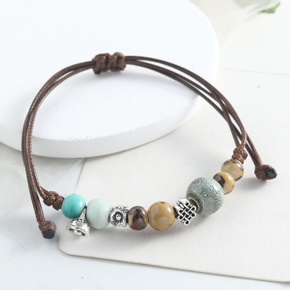 🏆LAST DAY SALE 50% OFF🔥Adjustable Ethnic Style Ceramic Beaded Bracelet