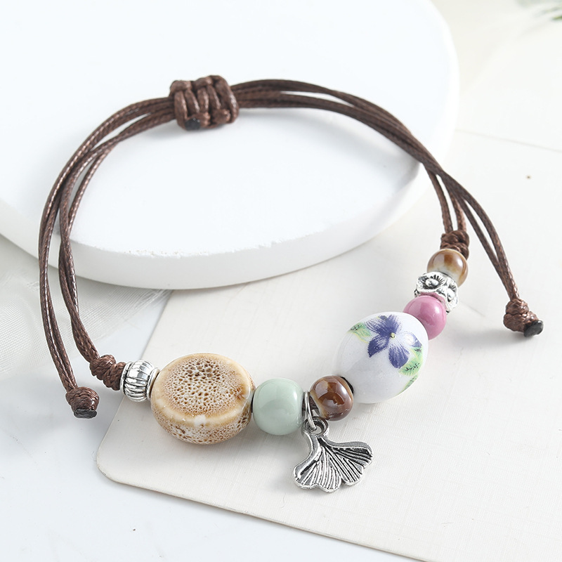 🏆LAST DAY SALE 50% OFF🔥Adjustable Ethnic Style Ceramic Beaded Bracelet
