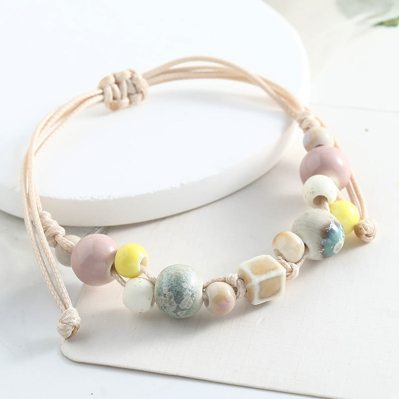 🏆LAST DAY SALE 50% OFF🔥Adjustable Ethnic Style Ceramic Beaded Bracelet