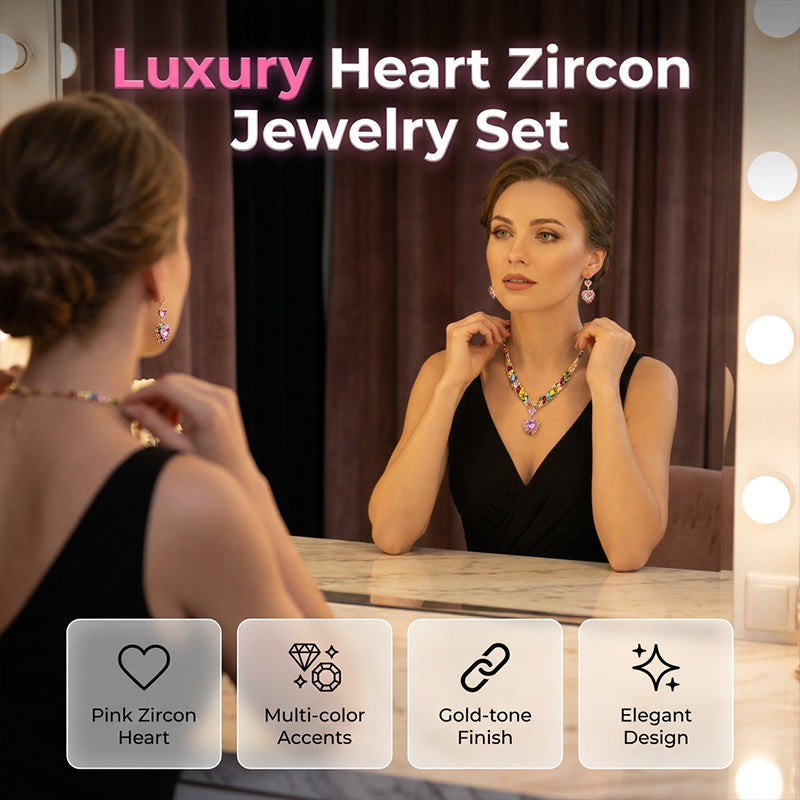 💎 Beperkte tijd 50% korting! ✨ Fonkelende hartensieraden set – ketting & oorbellen, elegant, lichtgewicht 💖
