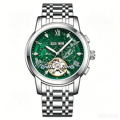 ⌚ Men’s Automatic Mechanical Watch – Open-Heart Dial, Stainless Steel Strap & 30M Water Resistance