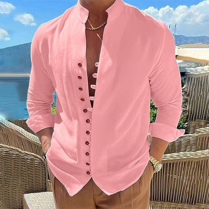 👕50% OFF NOW! 🌊 Men's Linen Button Up Summer Beach Shirt – Breathable, lightweight & relaxed fit – perfect for seaside vacations, BBQs or sunny days ☀️