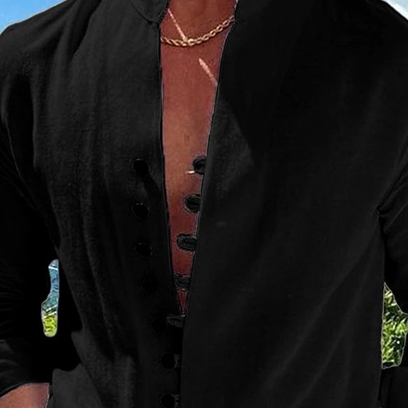 👕50% OFF NOW! 🌊 Men's Linen Button Up Summer Beach Shirt – Breathable, lightweight & relaxed fit – perfect for seaside vacations, BBQs or sunny days ☀️