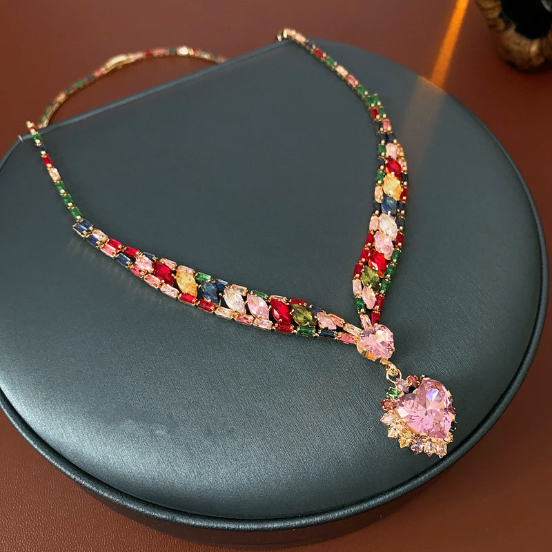💎 LIMITED-TIME 50% OFF! ✨ Sparkling Heart Jewelry Set – Necklace & Earrings, Elegant, Lightweight 💖
