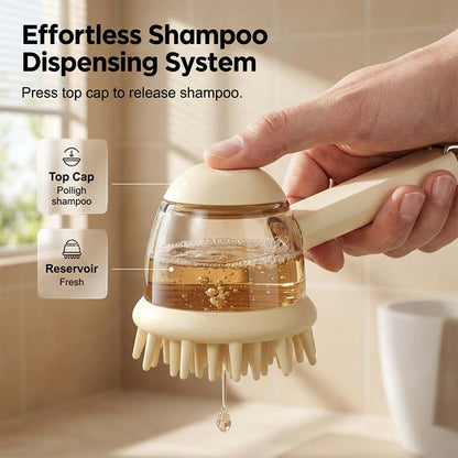 🐶💧 Pet Shampoo Dispensing Brush🚿 – Soft Silicone Scrub for Easier Bath Time