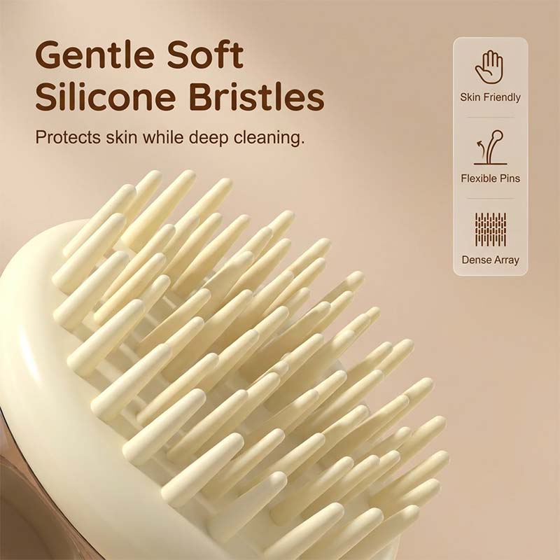 🐶💧 Pet Shampoo Dispensing Brush🚿 – Soft Silicone Scrub for Easier Bath Time