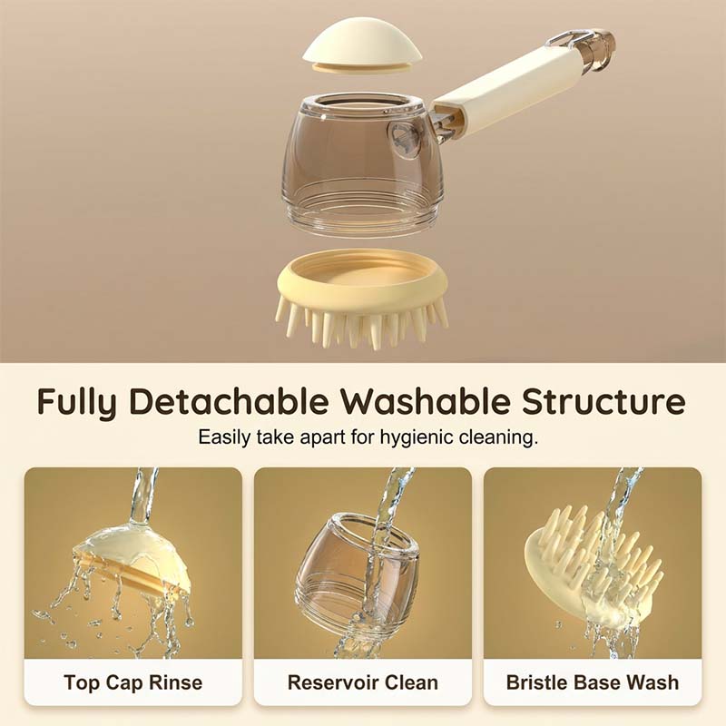 🐶💧 Pet Shampoo Dispensing Brush🚿 – Soft Silicone Scrub for Easier Bath Time