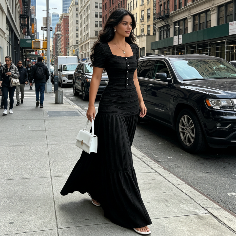 👗LIMITED-TIME 50% OFF! ✨Women's Square Neck Bodice & Maxi Skirt Set🌼