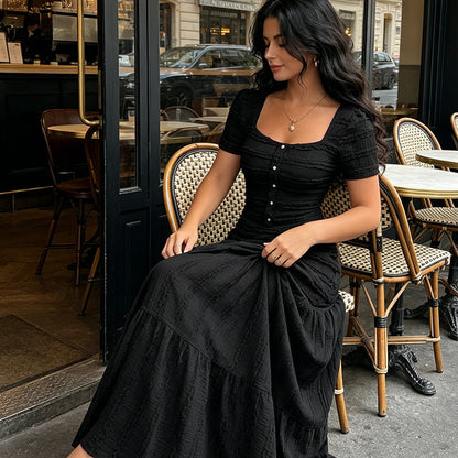 👗LIMITED-TIME 50% OFF! ✨Women's Square Neck Bodice & Maxi Skirt Set🌼