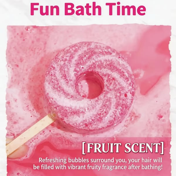 🍭Reusable Cute Lollipop Bath Bomb🧼Colorful Bubble Bath Ball for Fun Bath Time🛁